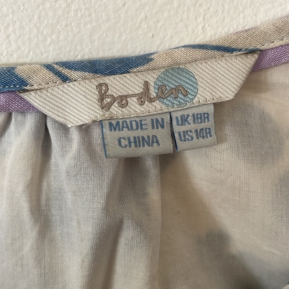 Boden Knee Length Floral Cap Sleeve Dress Size 14R - Picture 4 of 6